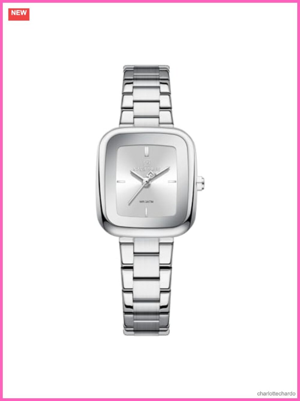 Vintage Square Case Ladies Watch 3ATM Waterproof Stainless Steel Band